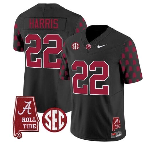 Najee Harris Jersey #22 Alabama Crimson Tide Vapor College Football Limited Stitched Black