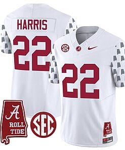 Najee Harris Jersey #22 Alabama Crimson Tide Vapor College Football Limited Stitched White