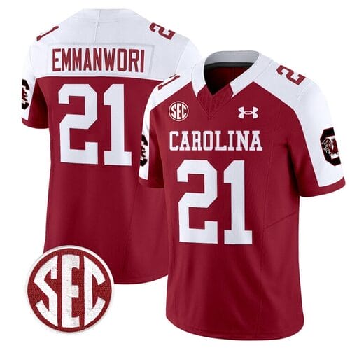 Nick Emmanwori Jersey #21 South Carolina Gamecocks Football 1980 Throwback Vapor Limited Garnet Alternate