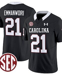 Nick Emmanwori Jersey #21 South Carolina Gamecocks Football 1980 Throwback Vapor Limited SEC Patch Black