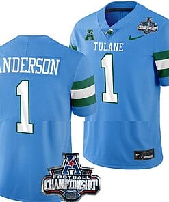 Nick Anderson Jersey #1 Tulane Green Wave 2022 ACC Football Championship Blue