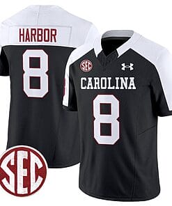 Nyck Harbor Jersey #8 South Carolina Gamecocks Football 1980 Throwback Vapor Limited SEC Patch Black Alternate