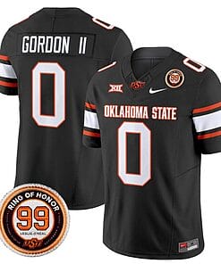 Ollie Gordon II Jersey #0 Oklahoma State Cowboys Leslie O'neal Patch Vapor Limited College Football Stitched Black