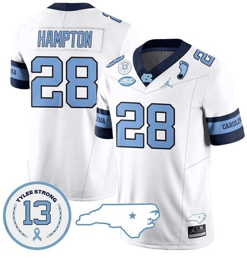 Omarion Hampton Jersey #28 North Carolina Tar Heels Vapor College Football Stitched Alternate White
