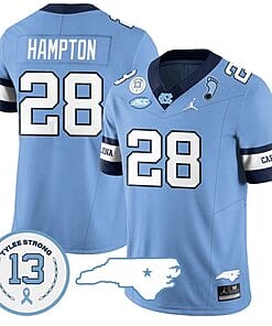 Omarion Hampton Jersey #28 North Carolina Tar Heels Vapor College Football Stitched Alternate Blue