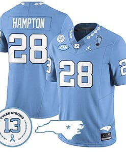 Omarion Hampton Jersey #28 North Carolina Tar Heels Vapor College Football Stitched Blue