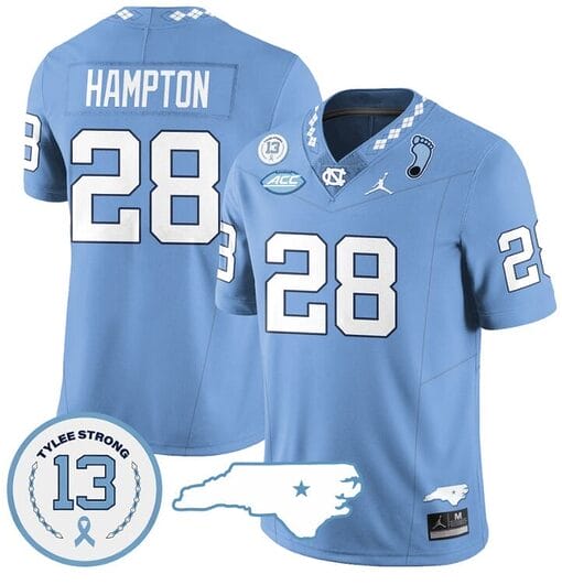 Omarion Hampton Jersey #28 North Carolina Tar Heels Vapor College Football Stitched Blue