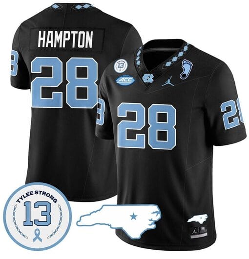 Omarion Hampton Jersey #28 North Carolina Tar Heels Vapor College Football Stitched Black