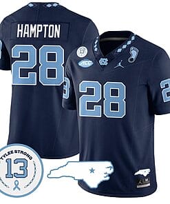 Omarion Hampton Jersey #28 North Carolina Tar Heels Vapor College Football Stitched Navy