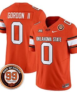 Ollie Gordon II Jersey #0 Oklahoma State Cowboys Leslie O'neal Patch Vapor Limited College Football Stitched Orange