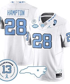 Omarion Hampton Jersey #28 North Carolina Tar Heels Vapor College Football Stitched White