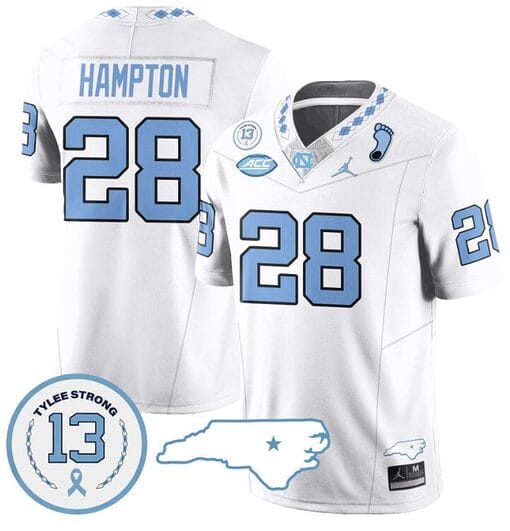 Omarion Hampton Jersey #28 North Carolina Tar Heels Vapor College Football Stitched White