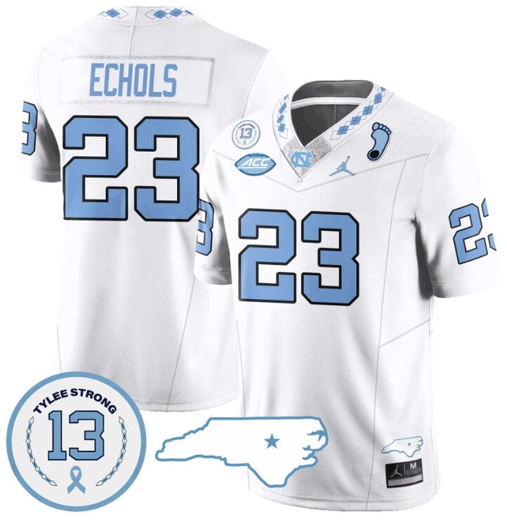 Power Echols Jersey #23 North Carolina Tar Heels Vapor College Football Stitched White