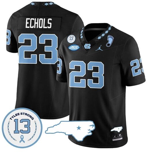 Power Echols Jersey #23 North Carolina Tar Heels Vapor College Football Stitched Black
