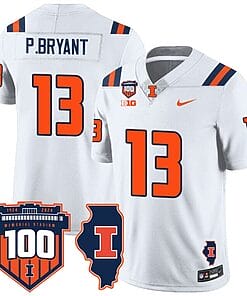 Pat Bryant Jersey #13 Illinois Fighting Vapor Limited College Football Stitched White