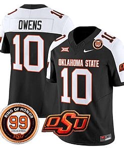 Rashod Owens Jersey #10 Oklahoma State Cowboys Leslie O'neal Patch Vapor Limited College Football Stitched Black Alternate