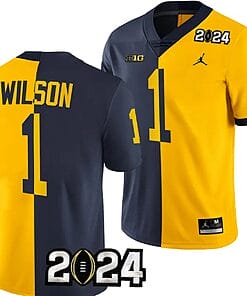 Roman Wilson Jersey #1 Michigan Wolverines 2024 Football National Championship Playoff Mazie