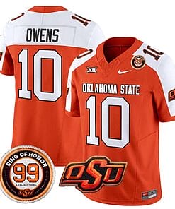 Rashod Owens Jersey #10 Oklahoma State Cowboys Leslie O'neal Patch Vapor Limited College Football Stitched Orange Alternate