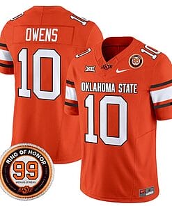 Rashod Owens Jersey #10 Oklahoma State Cowboys Leslie O'neal Patch Vapor Limited College Football Stitched Orange