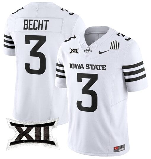 Rocco Becht Jersey #3 Iowa State Cyclones Vapor Limited College Football Stitched White Limited