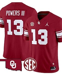 Reggie Powers III Jersey #13 Oklahoma Sooners Football Throwback Vapor Limited Stitched Crimson