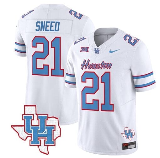 Stacy Sneed Jersey #21 Houston Cougars Oilers Inspired Vapor College Football Limited Stitched White