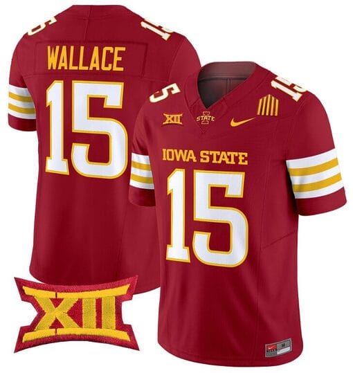 Seneca Wallace Jersey #15 Iowa State Cyclones Vapor Limited College Football Stitched Cardinal