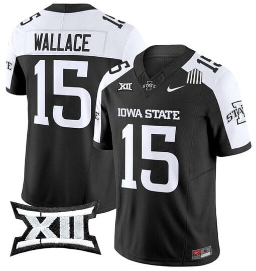 Seneca Wallace Jersey #15 Iowa State Cyclones Vapor Limited College Football Stitched Black Alternate