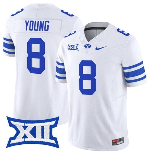 Steve Young Jersey #8 BYU Cougars Vapor Limited College Football Stitched White