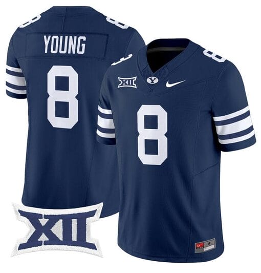 Steve Young Jersey #8 BYU Cougars Vapor Limited College Football Stitched Navy