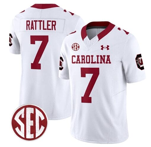 Spencer Rattler Jersey #7 South Carolina Gamecocks Football 1980 Throwback Vapor Limited White