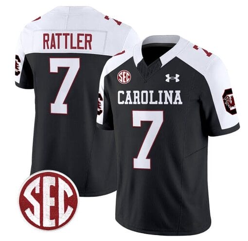 Spencer Rattler Jersey #7 South Carolina Gamecocks Football 1980 Throwback Vapor Limited Black Alternate