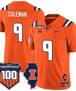 Seth Coleman Jersey #9 Illinois Fighting Vapor Limited College Football Stitched Orange