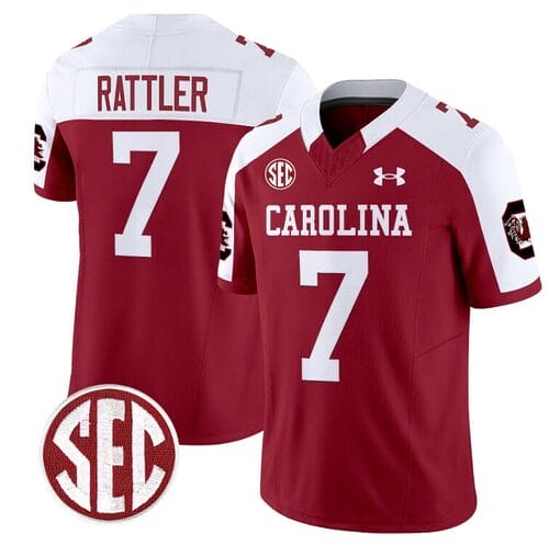 Spencer Rattler Jersey #7 South Carolina Gamecocks Football 1980 Throwback Vapor Limited Garnet Alternate