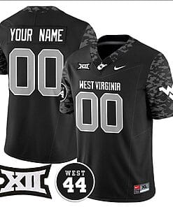 Custom West Virginia Mountaineers Jersey Name and Number 2024 Vapor Limited Football Honor Jerry West Stitched Coal