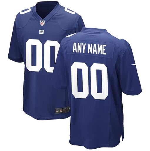 New York Giants Custom Name and Number Game Royal Jersey