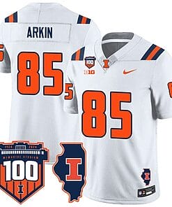 Tanner Arkin Jersey #85 Illinois Fighting Vapor Limited College Football Stitched White