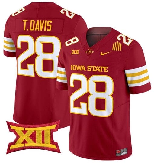 Troy Davis Jersey #28 Iowa State Cyclones Vapor Limited College Football Stitched Cardinal