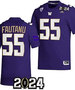 Troy Fautanu Jersey #55 Washington Huskies 2024 College Football Playoff National Championship Purple