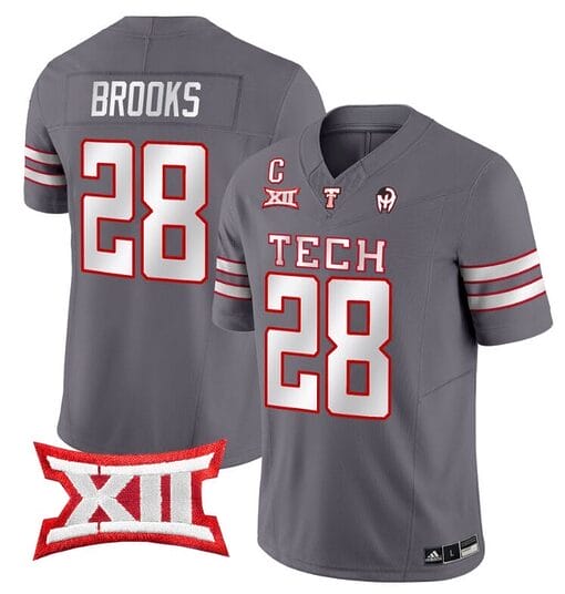 Tahj Brooks Jersey #28 Texas Tech Red Raiders Vapor Limited Football Grey