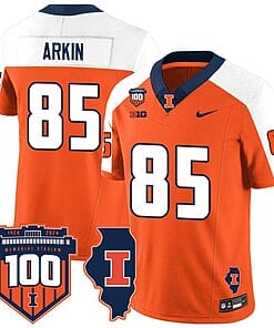 Tanner Arkin Jersey #85 Illinois Fighting Vapor Limited College Football Stitched Orange Alternate