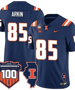 Tanner Arkin Jersey #85 Illinois Fighting Vapor Limited College Football Stitched Navy