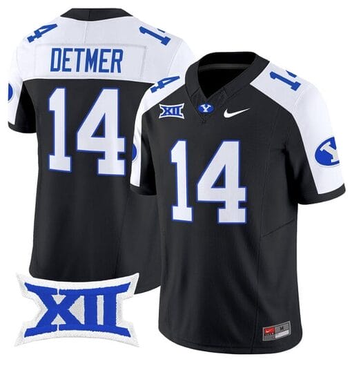 Ty Detmer Jersey #14 BYU Cougars Vapor Limited College Football Stitched Black Alternate