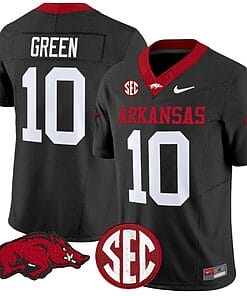 Taylen Green Jersey #10 Arkansas Razorbacks Vapor Limited College Football Stitched Black