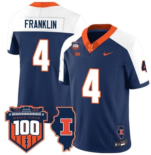 Zakhari Franklin Jersey #4 Illinois Fighting Vapor Limited College Football Stitched Navy Alterante