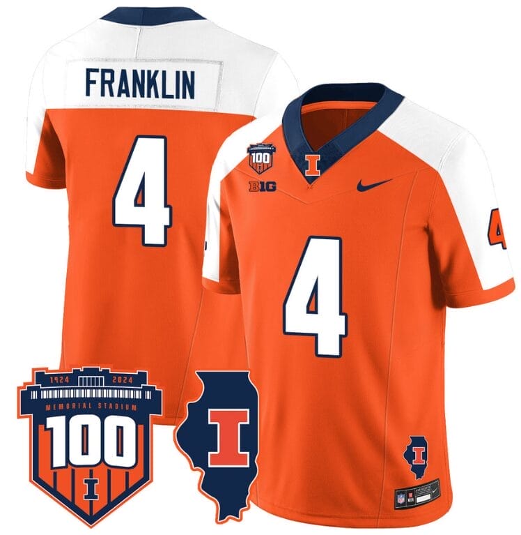 Zakhari Franklin Jersey #4 Illinois Fighting Vapor Limited College Football Stitched Orange Alternate