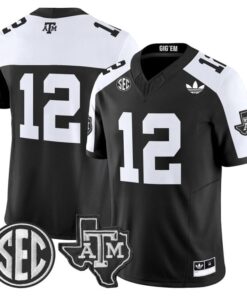 12th Man Jersey 12 Texas A M Aggies 2025 Vapor Limited V2 Stitched Black Alter