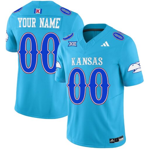 Custom Kansas Jayhawks Jersey Blackhawk Vapor Limited Stitched All Colors - Image 5