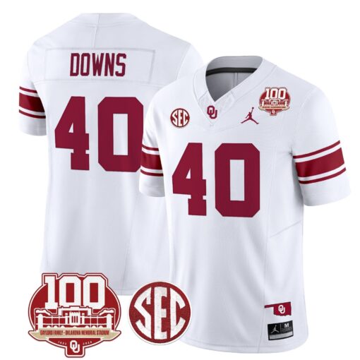 Oklahoma Sooners 100th Anniversary Patch Vapor Limited Jersey - All Stitched - Image 11