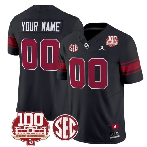 Custom Oklahoma Sooners Jersey 100th Anniversary Patch Vapor Limited Stitched - Image 4